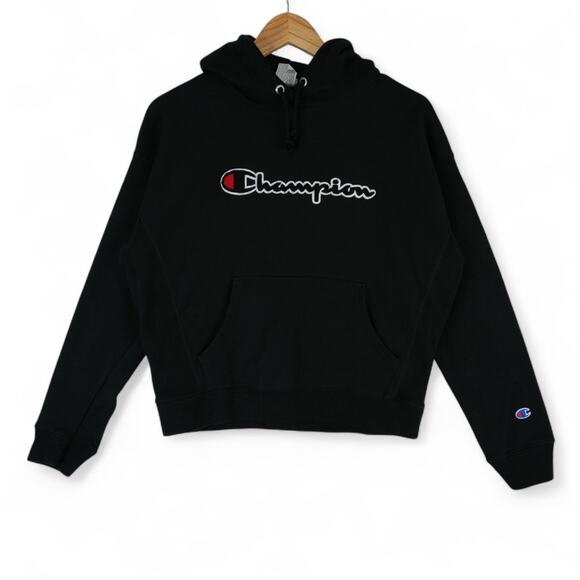 Champion Tops - Champion Hoodie Womens L Black Reverse Weave Athletic‎ Heavyweight Sweatshirt